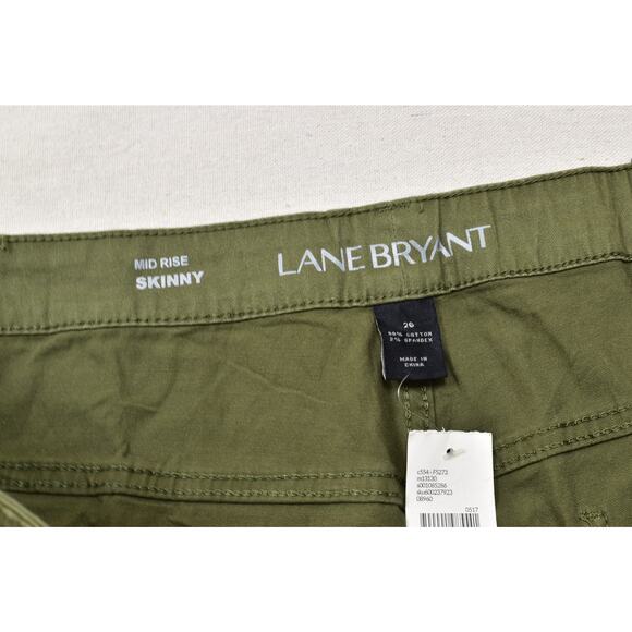 Lane Bryant Women's Mid Rise Skinny Green Plus Size 26 Cotton Blend Solid NEW - Picture 5 of 8